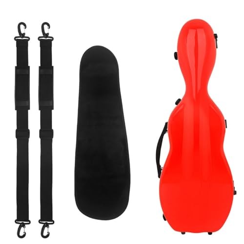 4/4 Violinenkoffer, Klassische Vollformat Karbonfaser Hartschale Mit Rucksack Und Schutzhülle (Farbe : Red)