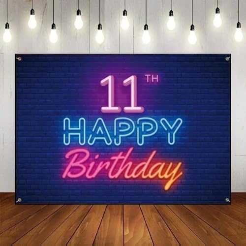 Alles Gute zum 11. Geburtstag Hintergrund für Fotografie Junge Hintergrund Kuchenständer Spiel Taufe Banner Prinzessin Maschine Ballon 300x200cm