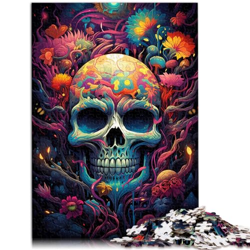 Puzzle | Puzzles, Bunter Psychedelischer Totenkopf, 1000-teiliges Puzzle für Erwachsene, Holzpuzzle, herausfordernd, aber unterhaltsam und humorvoll, 1000 Teile (50 x 75 cm)