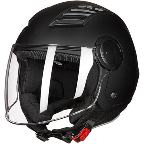 BYFHHHH Halbhelme Jet-Motorradhelm, ECE-Zertifizierter Rollerhelm, Vintage Brain-Cap-Offener Helm Mit Visier, Halbschalenhelm Für Damen Und Herren F,XXXL=62~63CM