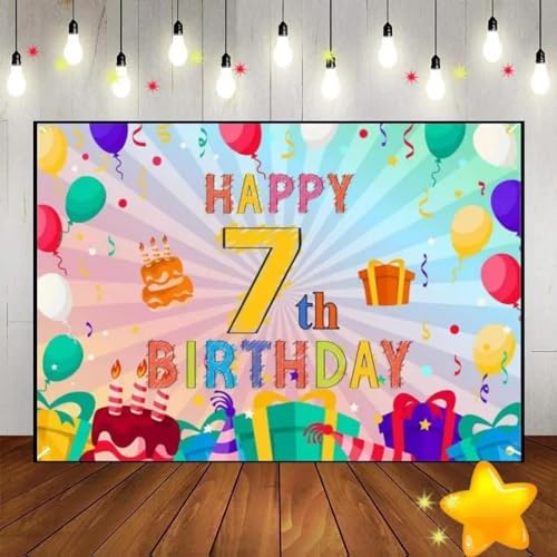 Alles Gute zum 7. Geburtstag Spiel Dekoration Ballon Fotografie Hintergründe Prinz Jahrgang Kuste Hintergrund Prinzessin Green Screen 210X150cm