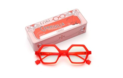 Loki Unisex Corniglia Sonnenbrille, Transparent rot