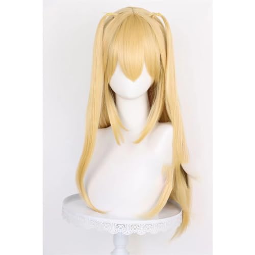 WCCNKK Anime Cosplay Perücke, DEATH NOTE Misamisa Perücke, Langes Goldenes Haar, Mit Kostenloser Perückenkappe, Für Party Alltag Halloween Perücke Cosplay, Anime-Geschenk