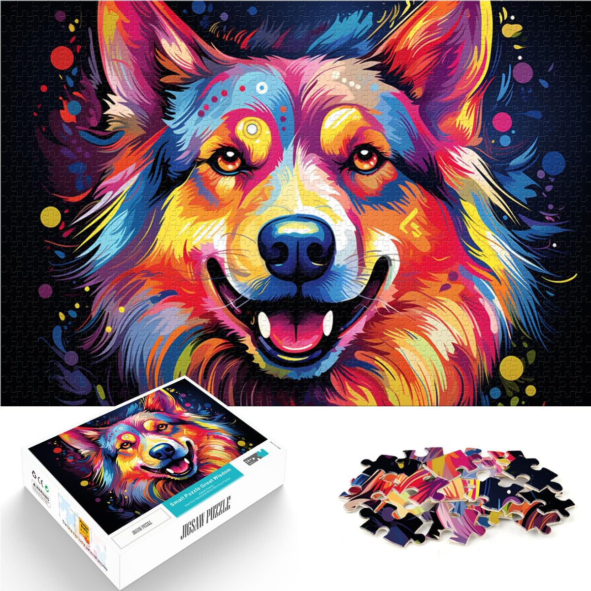 Puzzles, Lernspiele, Bizarre Fantasy-Hunde, Puzzles für Erwachsene, 1000 Teile, Holzpuzzle, Heim-Lernspiele, DIY-Spielzeug, 1000 Teile (50 x 75 cm)