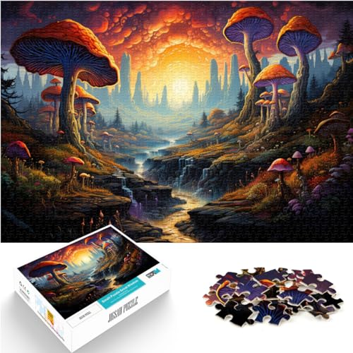 Puzzlespiele Schöne psychedelische Pilze, 1000 Teile Puzzle für Erwachsene, Holzpuzzle, anspruchsvoll, aber unterhaltsam und humorvoll, 1000 Teile (50 x 75 cm)