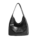 Peticehi Ooomay Maya Shoulder Bag, Faux Leather Tote Bag for Women, Large Capacity Everyday Shoulder Bags for Women (Black,L)