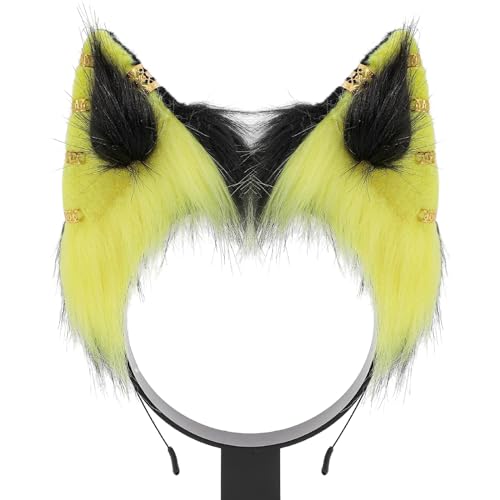 Neujahrsaufführungen Füchse Ohr Haarband mit Legierung Ohrring Dekor Füchse Ohr Stirnbänder Gothic Cartoon Haar Hoop Ohr Stirnband Erwachsene Größe Ohr Stirnband Make-up Ohr Stirnband zum Waschen