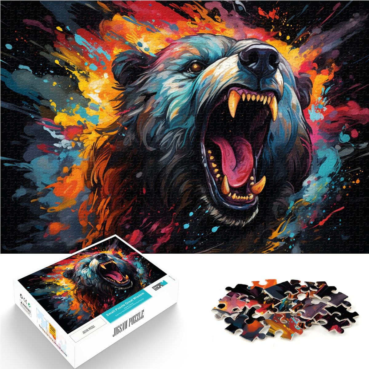 Puzzles Geschenke Spielzeug Bear Art Puzzles für Erwachsene 1000 Teile Holzpuzzle Jedes Teil ist einzigartig - Herausforderndes Familienspaßspiel 1000 Teile (50 x 75 cm)