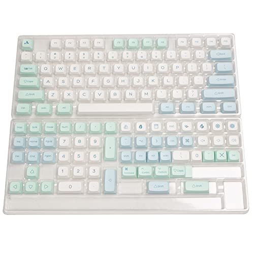 DYE SUB Tastenkappen mit 135 Tasten, personalisierbar, Eiskristall-Minz-Tastenkappe für mechanische MX-Tastatur