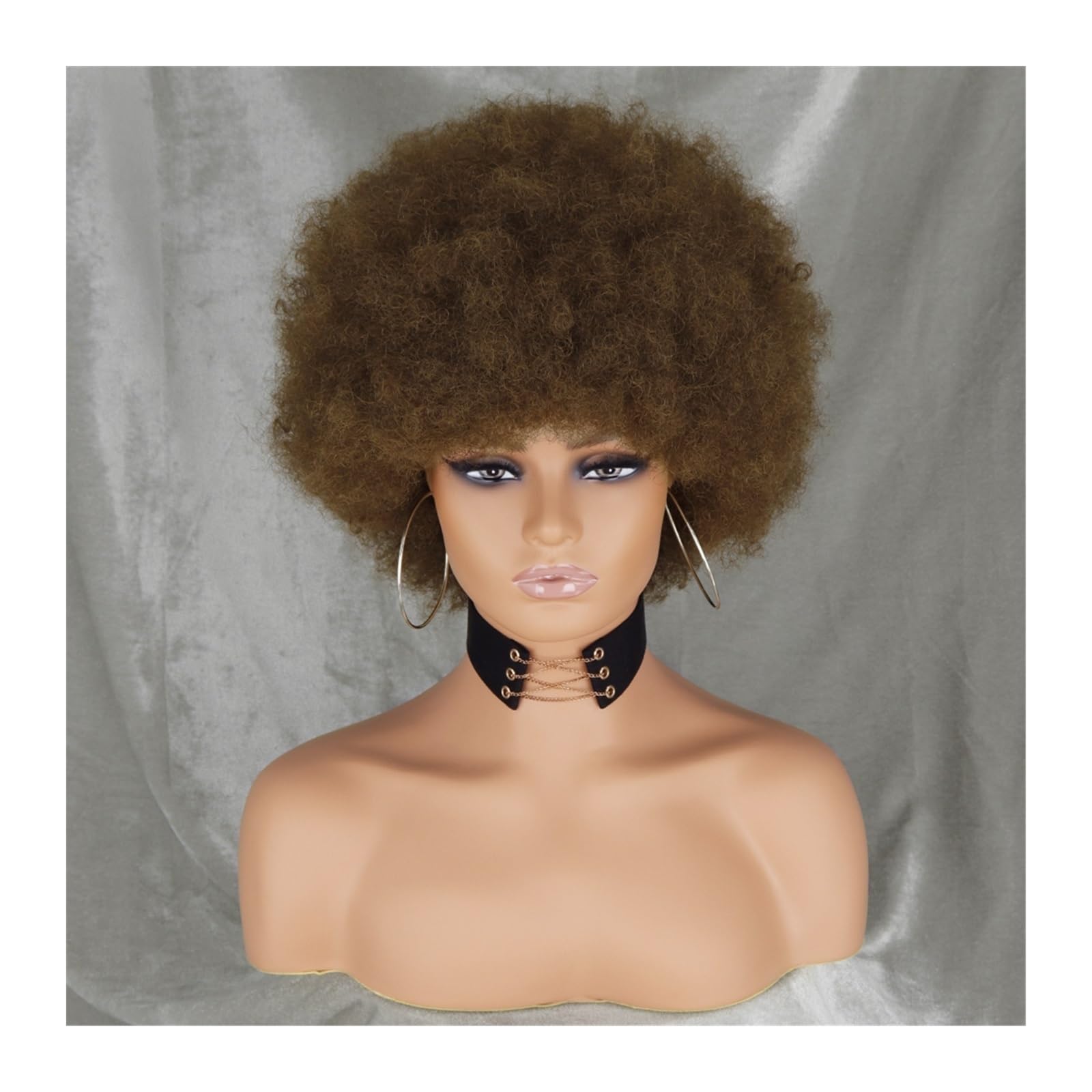 Perücken Afro-Perücken for schwarze Frauen, kurze lockige Afro-Perücke, federnd, riesige, flauschige Puff-Perücken, Premium-Synthetik for Cosplay und den Alltag Damenperücke (Color : 2)