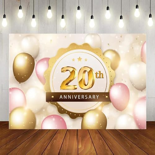 Alles Gute zum 20. Geburtstag Party Fotografie Hintergrund Banner Dekorationen Gold Rosa Hintergrund Poster Ballon Prinzessin 210X150cm