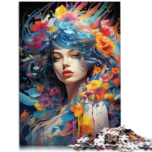 Puzzle, farbenfrohes psychedelisches Blumenmädchen, 1000 Teile, jedes Teil ist einzigartig – anspruchsvolles, unterhaltsames Spiel für die ganze Familie, 1000 Teile (50 x 75 cm)