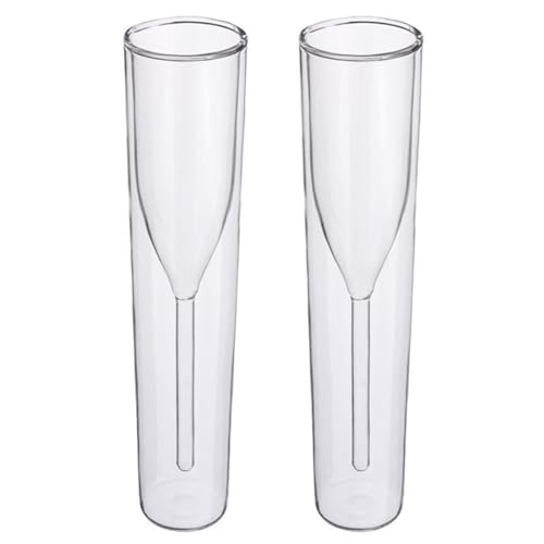 2 Stück 100 Ml Champagnerglas Doppelwandige Party Tasse Toasten Cocktails Glasflöte Blase Cocktails