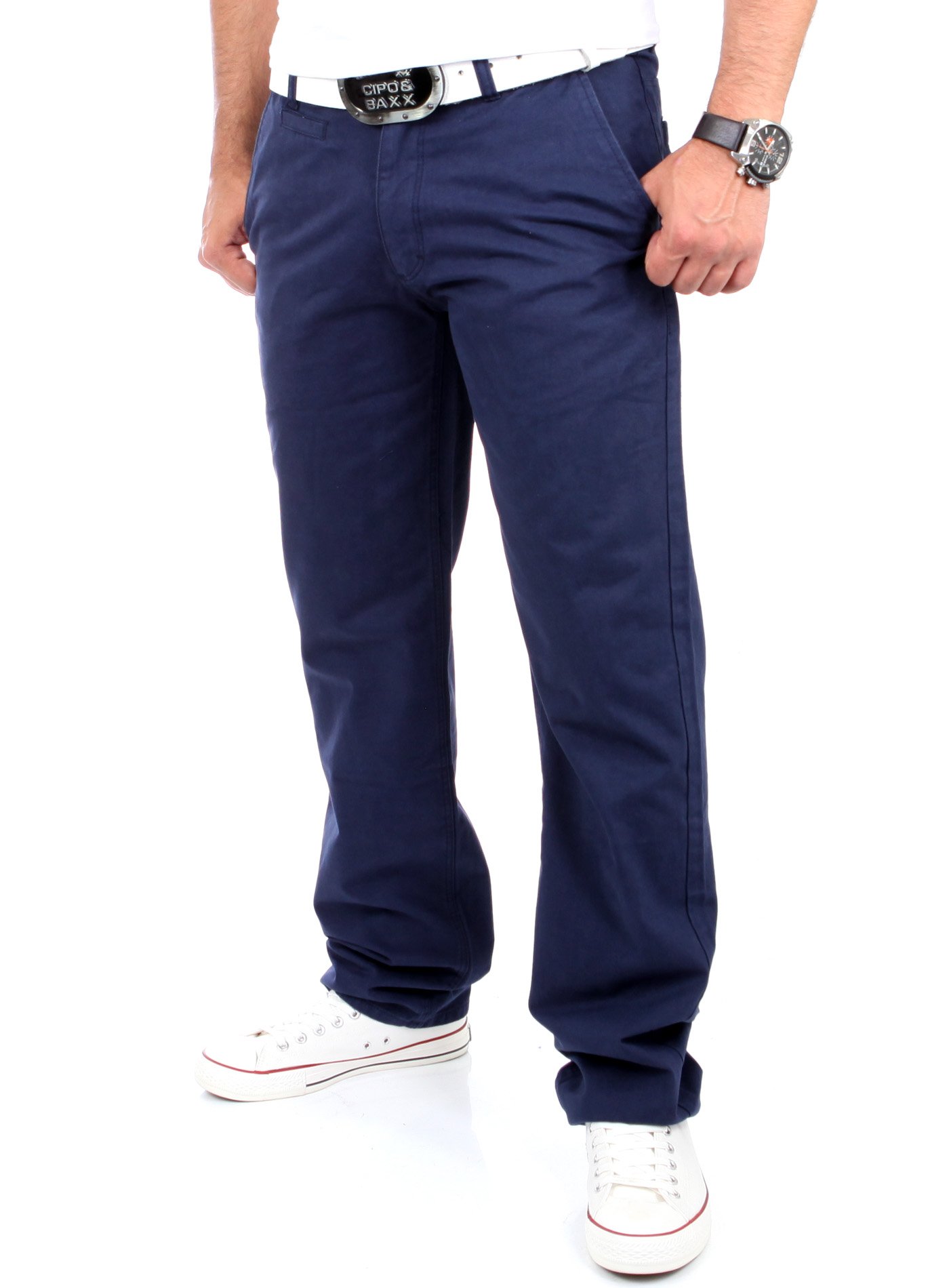 Reslad Herren Chino Hose Chinohose Herren Hosen Herrenhose Stretch Stoffhose Männer Dunkelblau Blau (W29 / L32, RS-2000 Navyblau)