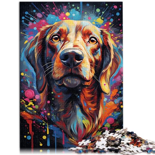 Puzzle für farbenfrohen psychedelischen Dackel, 1000 Teile, Holzpuzzle, lustige Aktivitäten zu Hause, Geburtstagsgeschenk, Reisegeschenk, 1000 Teile (50 x 75 cm)