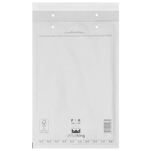 100 x Luftpolstertaschen weiss Gr. F/6 (240x350 mm) DIN A4+ - Marken-Qualität von OfficeKing®