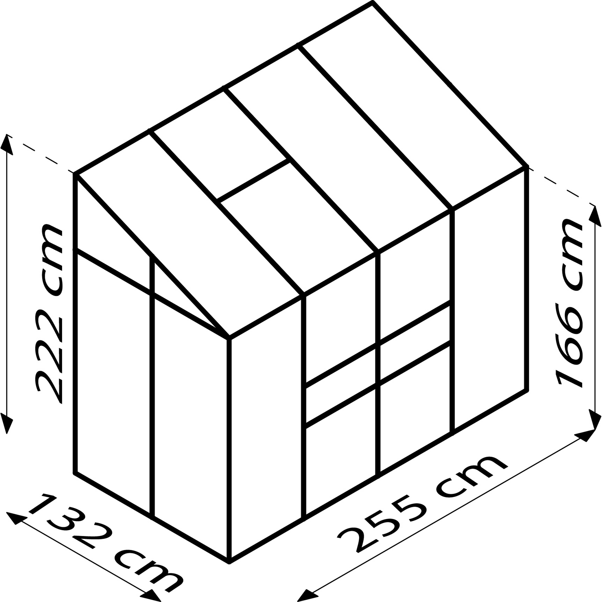 Vitavia Anlehngewächshaus 'Ida 3300' 3,3 m² 254 x 128 cm 4 mm Hohlkammerplatten smaragdfarben 3