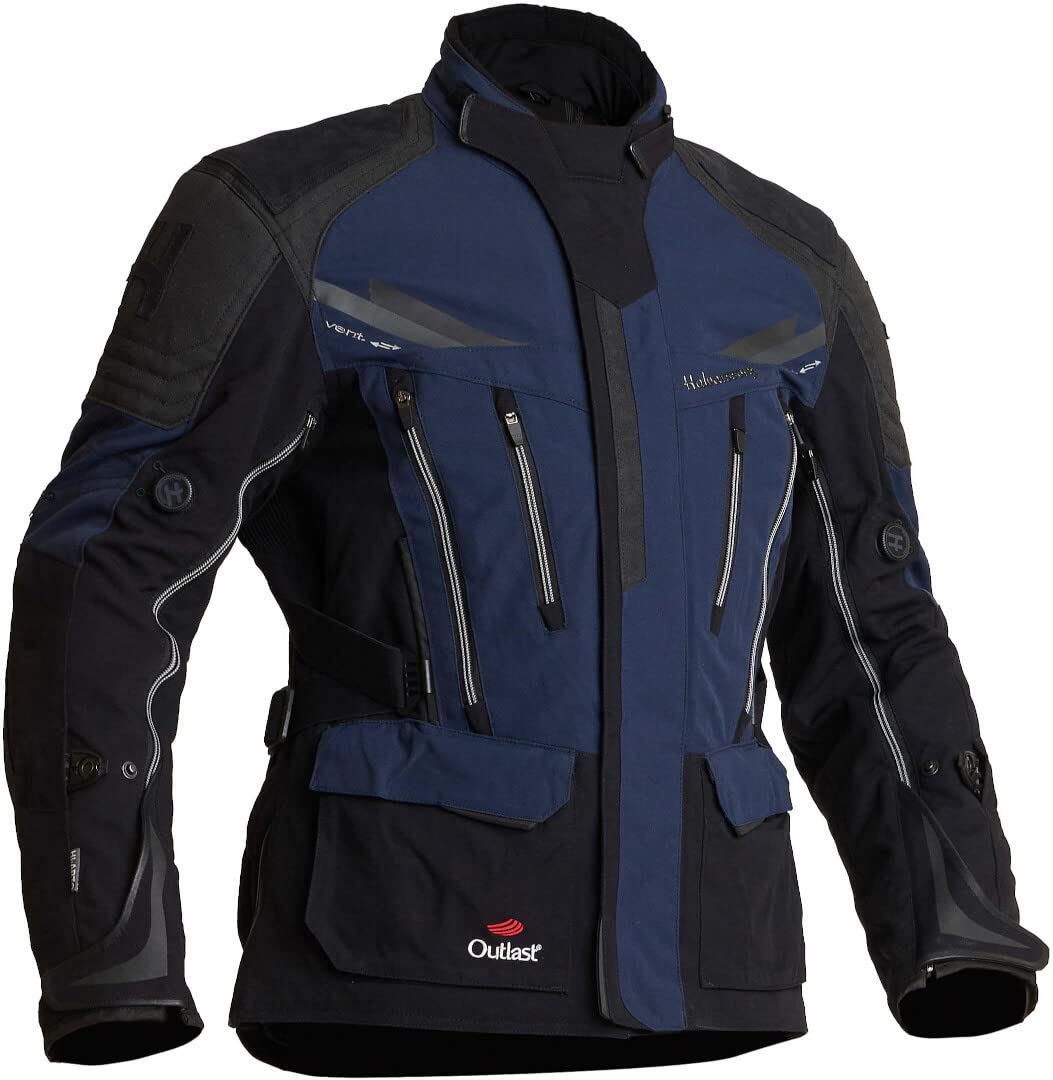 Halvarssons Mora wasserdichte Motorrad Textiljacke (Black/Blue,52)