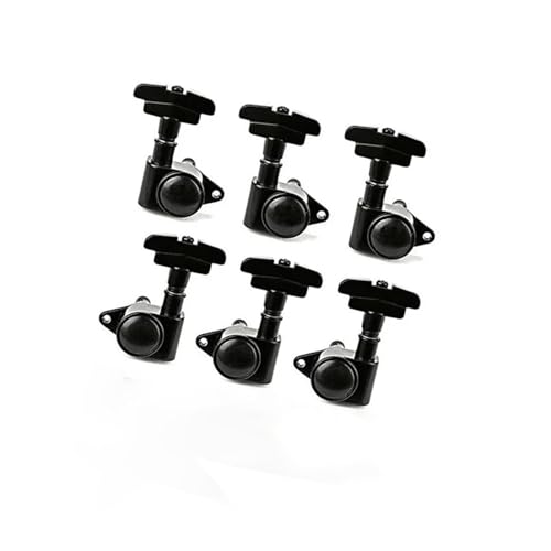 Strings Tuning Pegs Mechaniken Für Gitarre 6 Stück Gitarren-Tuner-Nagel-Ersatzteile, Zinklegierung, langlebige Mechaniken-Tuning-Nägel (Color : Black)