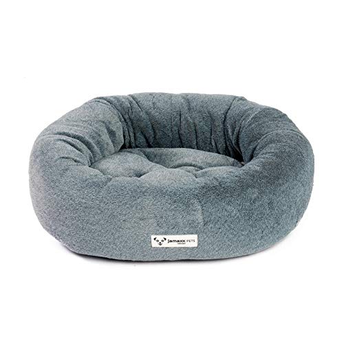 JAMAXX Super-Soft Donut Hundebett Flauschige Weiche Komfort-Polsterung Hundekörbchen Waschbar Hundekorb PDB2083 (S), grau