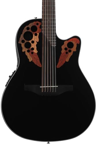 Ovation CE4412-5 Celebrity Elite Mid Depth Black 12-String Electro-Acoustic Guitar