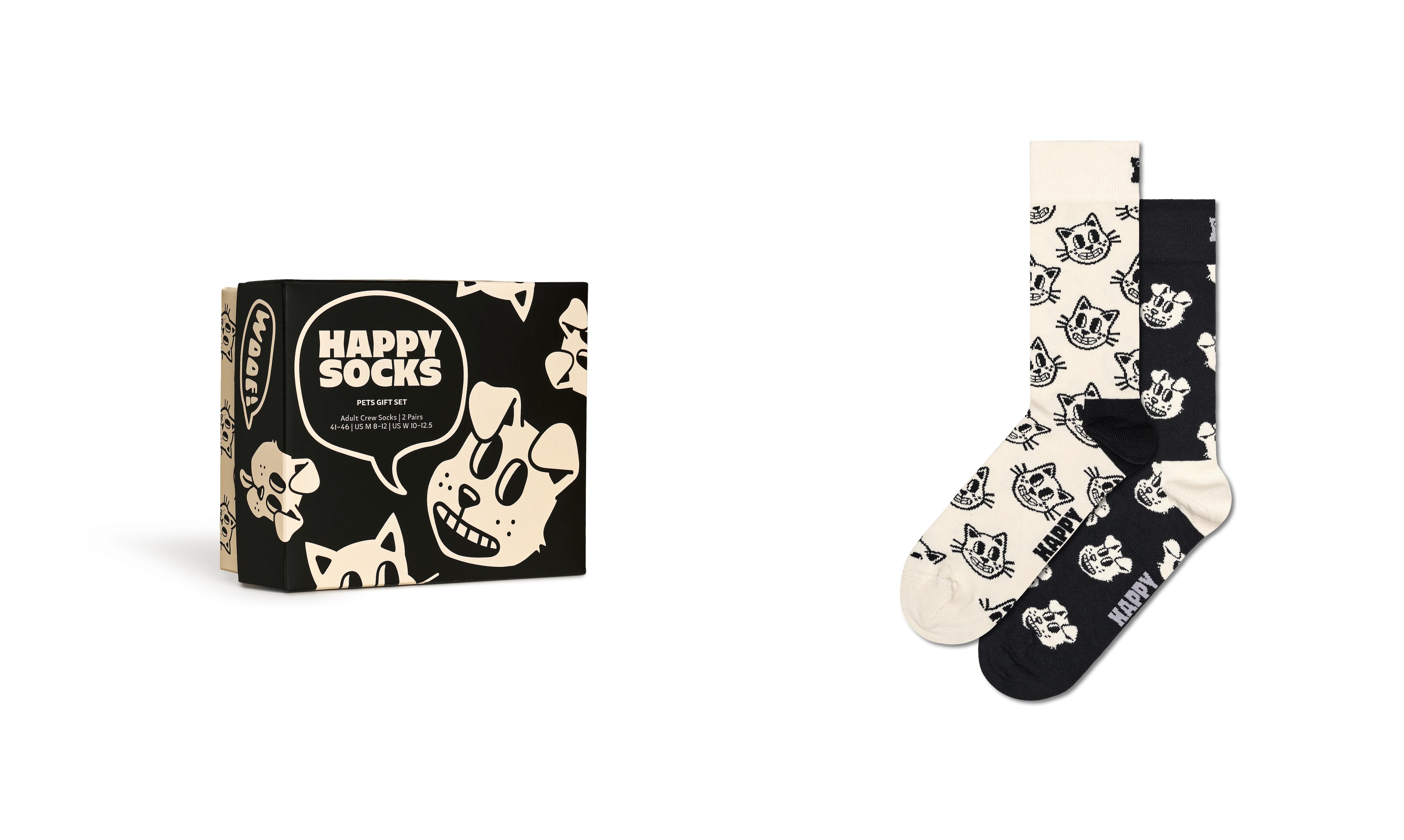 Happy Socks 2- PACK PETS SOCKS GIFT SET 36-40