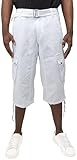 X RAY Herren Taktische Cargo-Shorts mit Gürtel, 45,7 cm Schrittlänge unterhalb der Knielänge, mehrere Taschen, 3/4 Caprihose, Weiss/opulenter Garten, 50