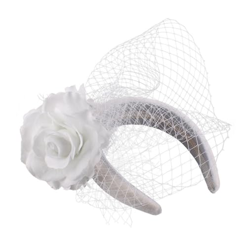 Bottone Vintage Fascinator Stirnband Exquisite Rose für Party Hochzeit Kostüm Pillbox Hut Dame Kopfbedeckung für Beerdigung/Hochzeit