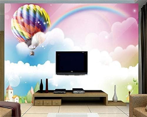 Große Blume Tapete Heißluftballon Traum Regenbogen Tapete Kinderzimmer 3D Tapete 3D Tapete Vlies Effekt Tv Die Fototapete Wandbild Wohnzimmer Schlafzimmer-350cm×256cm