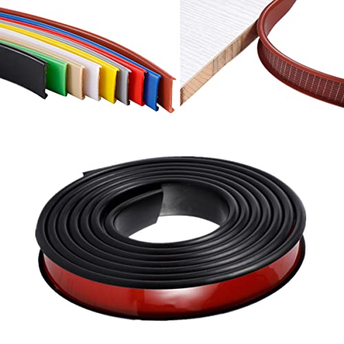 TPE Selbstklebendes Möbelkantenband, U-förmige Kantenverkleidung, Dichtungsstreifen, für DIY-Schrank, Kleiderschrank, Tisch und Stuhlpaneele, 3 m - 30 mm, Schwarz