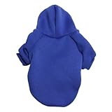 Hunde-Kapuzenpullover, passend für kleine und größere Hunde, weich, warm, Haustierkleidung, Chihuahua, Bulldogge, Kostüm, Mantel, klassisches Haustier-Outfit-Zubehör (1-Blau, M)