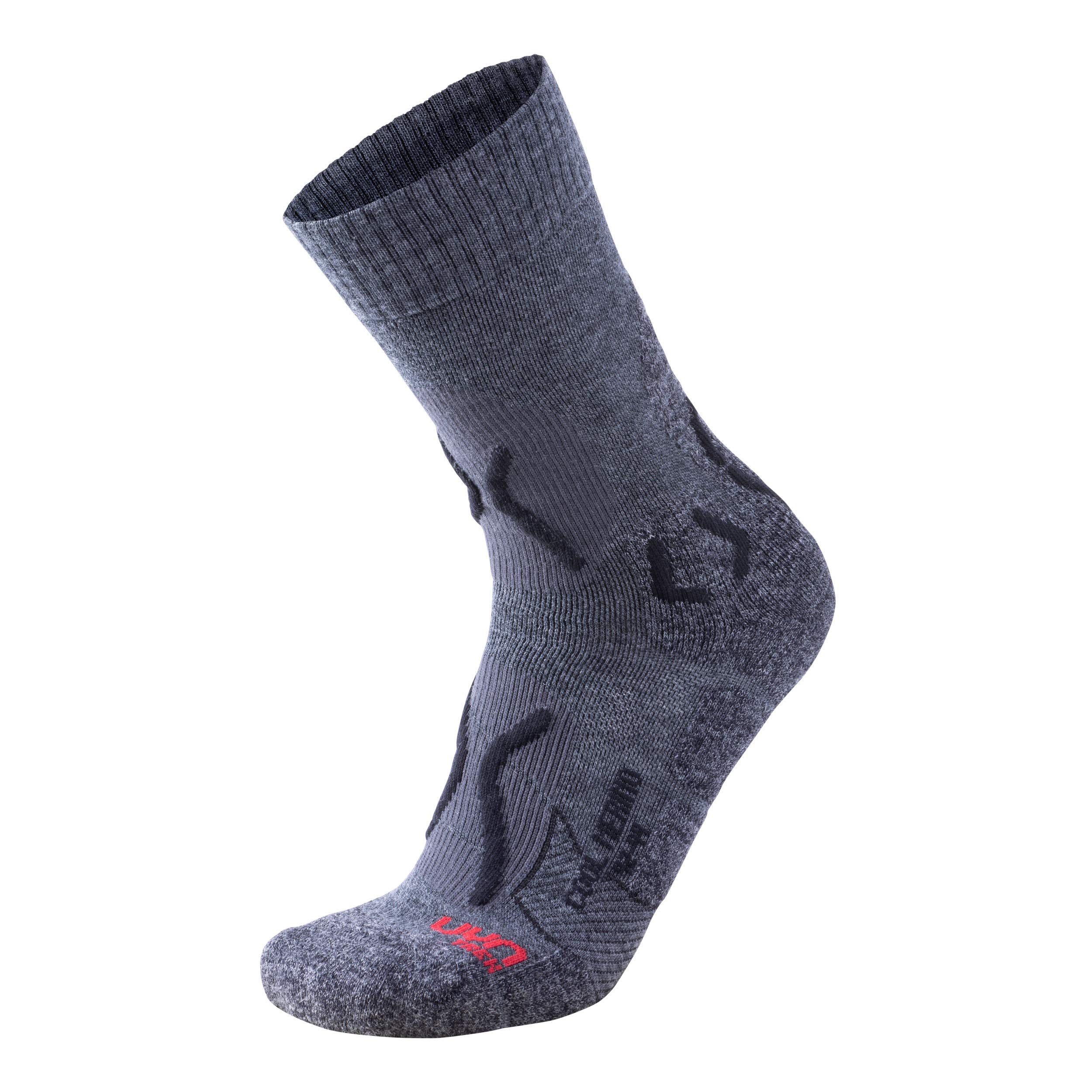 UYN COOL MERINO HERREN TREKKINGSOCKEN, Medium Grey Melange/Black, 45/47