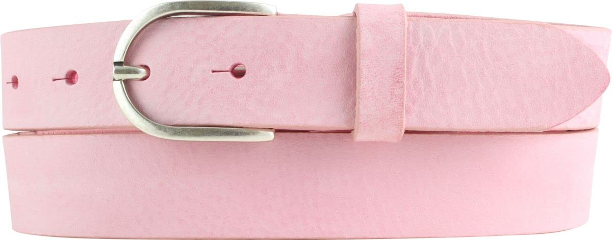 BELTINGER Damen-Gürtel aus weichem Vollrindleder Vintage-Look 3 cm | Leder-Gürtel für Damen 30mm | Schmaler Gürtel Used-Look | Fuchsia 120cm