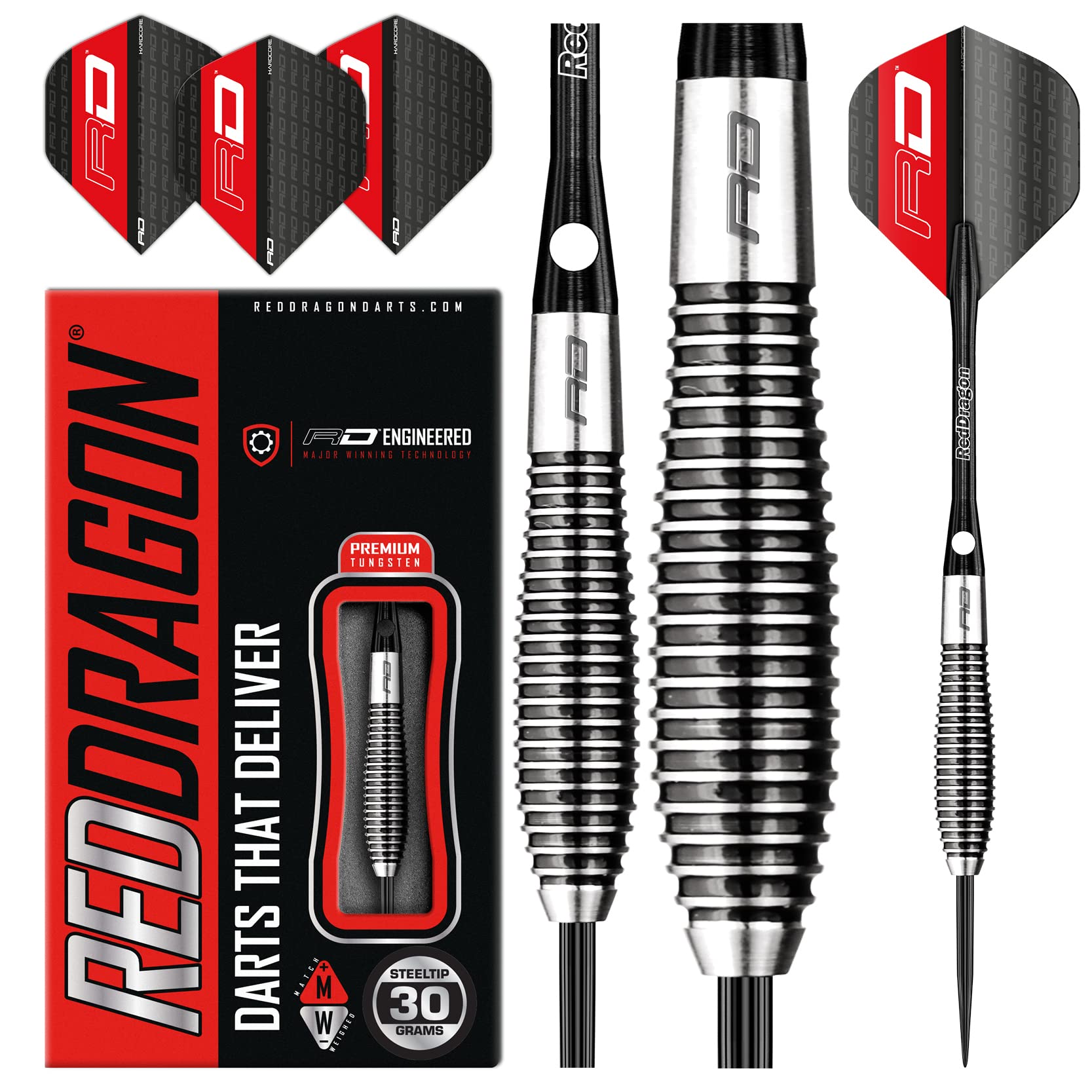 RED DRAGON Lethal Magic 30g Tungsten Darts Set mit Flights und Schäfte