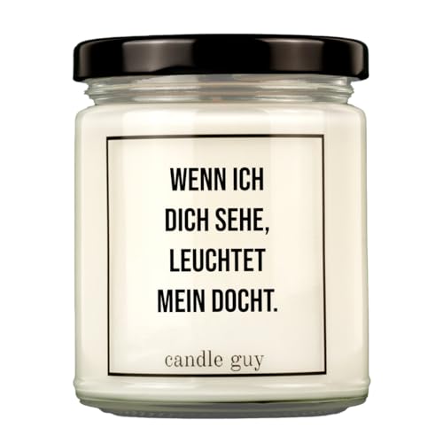 candle guy Duftkerze | Wenn ich dich sehe, leuchtet mein Docht | Handgemacht aus 100% Sojawachs | 70 Stunden Brenndauer