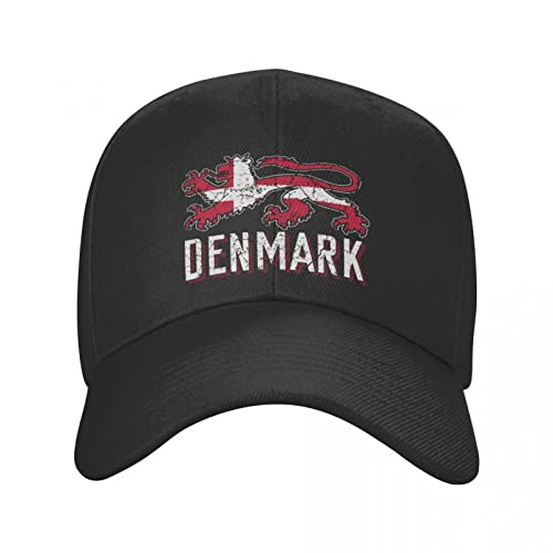 Baseball Cap Punk Dänemark Wappen Baseball Cap für Damen Herren verstellbar Dänen Flagge Proud Dad Hat Performance