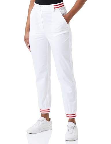 Love Moschino Women's Jogger fit Trousers Casual Pants, Optical White, 46