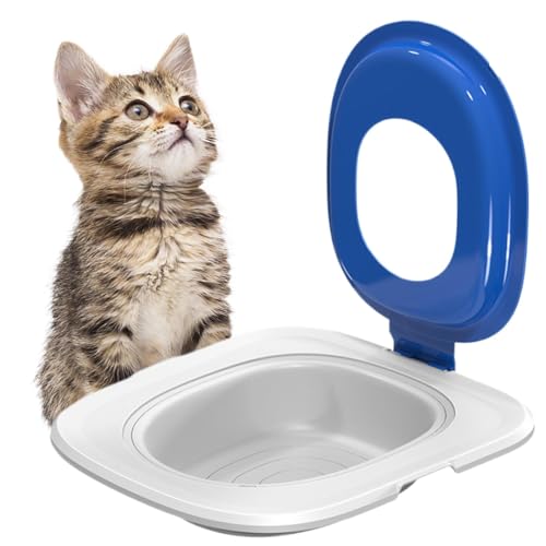 Katzentoiletten-Trainingssystem, Sandkasten-Matte, Katzentrainer, 39,8 x 37 x 3 cm, Katzentöpfchentrainer-Set, wiederverwendbarer Toilettentoiletten-Trainer für hygienische Haustierreinigung