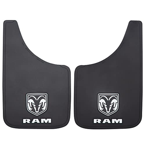 Plasticolor 000490R01 RAM weißes Logo Easy Fit 22,9 x 38,1 cm Schmutzfänger – Links und rechts Set