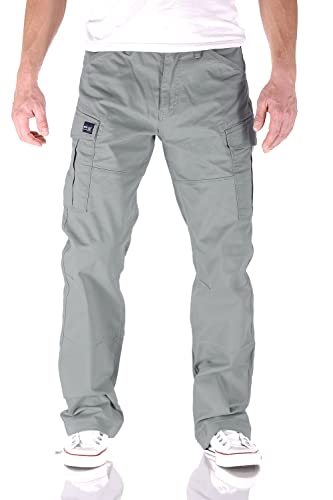 Big Seven Brian Cargo Hose Comfort Fit Herren Jeans, Farbe:Grau (Achat), Hosengröße:W48/L32