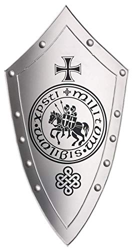 Joh. Vogler GmbH Deko Ritterschild Sigillum Militum Chr aus Metall 93 cm Ritter Schild Schutzschild Templerschild