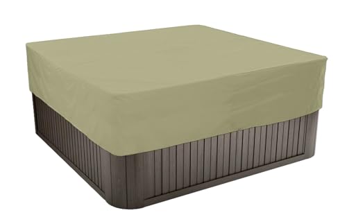 BaCover Outdoor Whirlpool-Abdeckung, Allwetter Garten Spa Abdeckung aus 210D Oxford, Wasserdicht, Staubdicht, UV-geschützt Poolabdeckung Quadrat,Beige,239x239x50cm