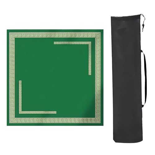 Mahjong Tischmatte,Kachel Spiele Tischabdeckung, Quadratische Mahjong-Matte aus Kieselgur, verdickte, rutschfeste Mahjong-Tischmatte, for Poker-, Karten- und Brettspiele sowie Legespiele(Green,70x70cm