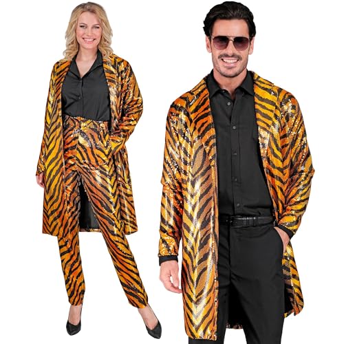 W WIDMANN MILANO Party Fashion - Party Fashion Pailletten Mantel, Party Outfit, Jacke, Disco Fever, Animal Print, Festival, Faschingskostüme