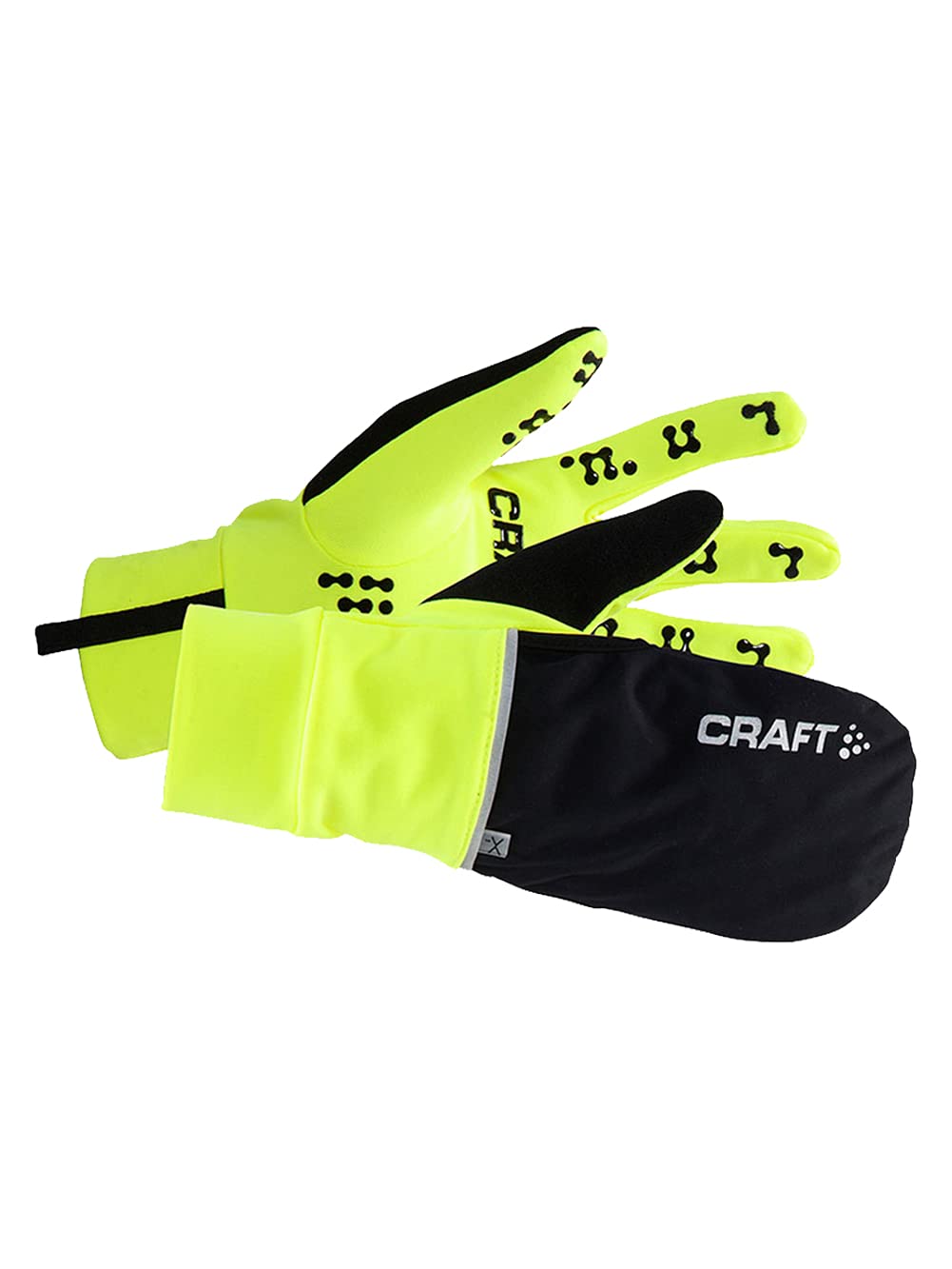 Craft Radhandschuh Lang 2 In 1 Hybrid Weather Gloves, Flumino/Black, S