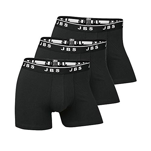 jbs Boxershorts Herren Ideale Passform durch Baumwollmix (Ohne Kratzenden Zettel), Schwarz, Gr.- L