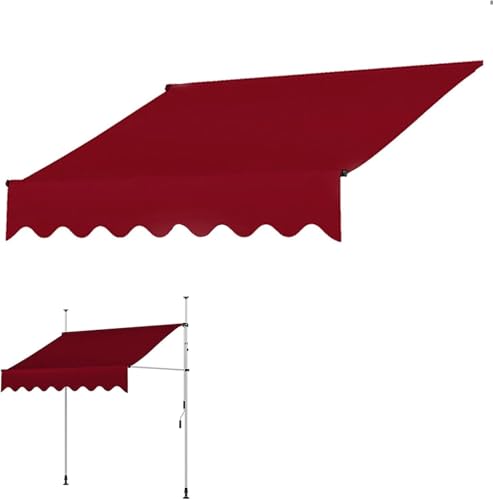 Markisenstoff-Ersatz, Ersatz-Markisenstoff, langlebiges und wasserdichtes Sonnenschutz-Überdachungstuch für den Außenbereich, rot, 3 m