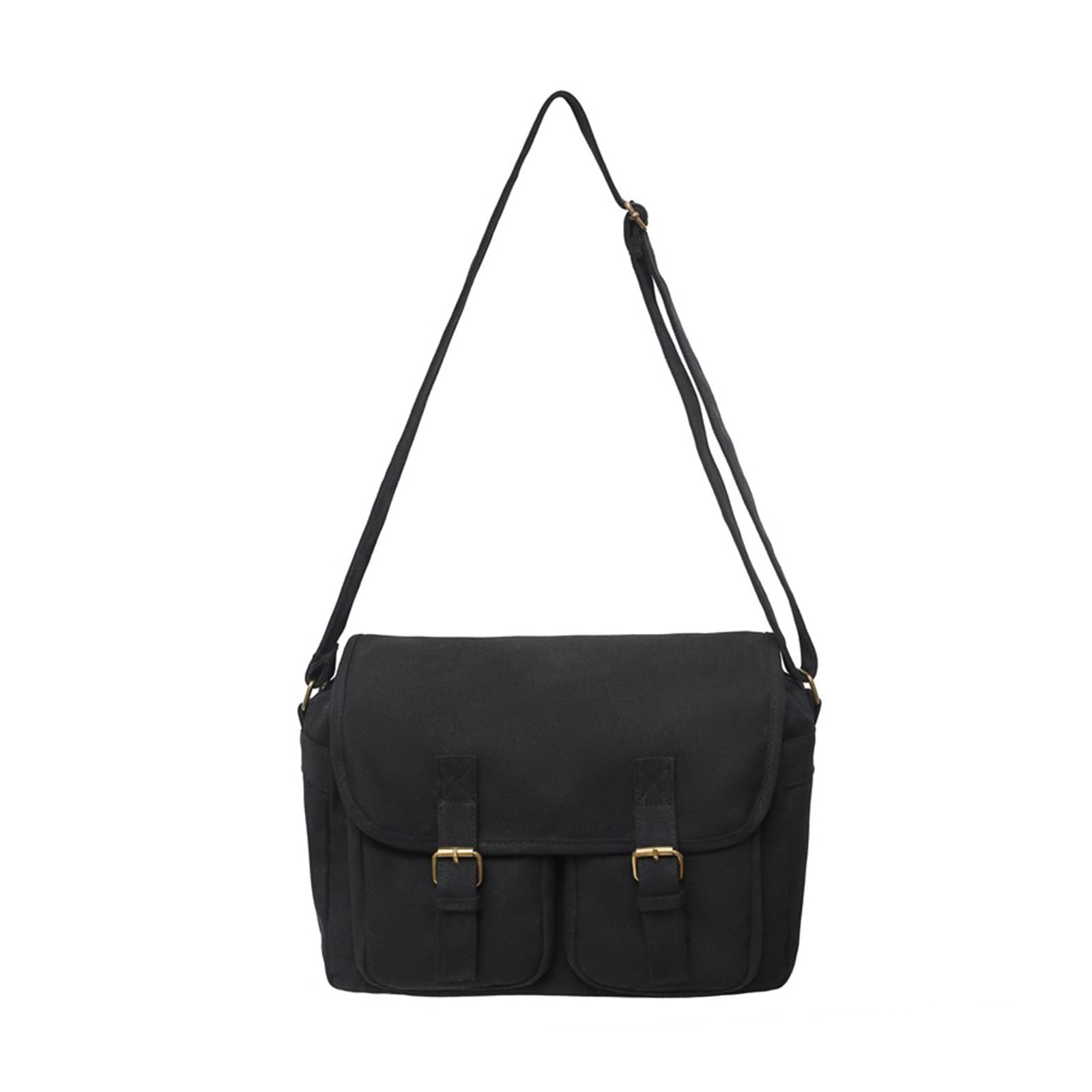 ohodhmnu Damen-Tragetasche, modische Damen-Schultertaschen aus Segeltuch, für Jugendliche, lässig, japanisch, große Kapazität, Crossbody-Tasche, Schwarz , with scarf