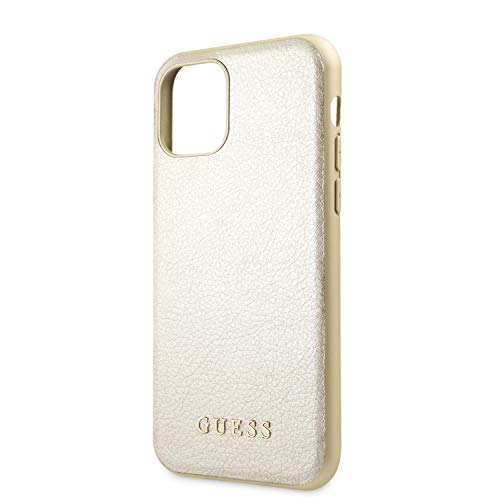 CG MOBILE Mobile Guess Handyhülle für iPhone 11 Pro Hardcase PC/TPU mit Safiano Leder Gold Leicht zugängliche Anschlüsse Fallschutz Hülle Offiziell lizenziert GUHCN58IGLGO