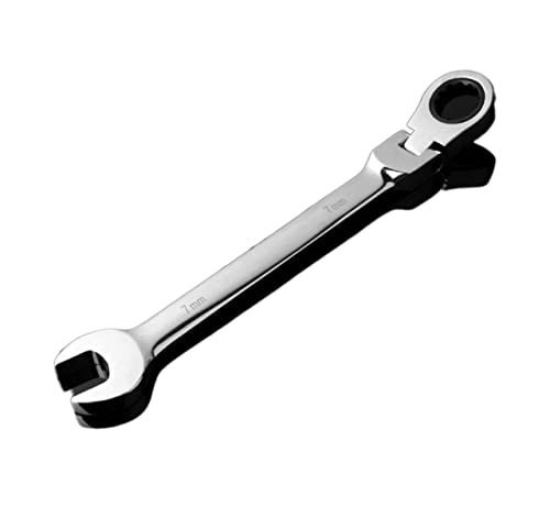 Crepundia MaulschlüSsel,RingschlüSsel 6-24mm Ratsche Flexible Spanner Key Handwerkzeug Autoschlüssel Open End Ring-Schlüssel-Schlüssel Auto Qualitäts-Chrom Stahl Wrench(23MM)